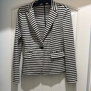 Express Black and White Striped Blazer Tailored Fit
